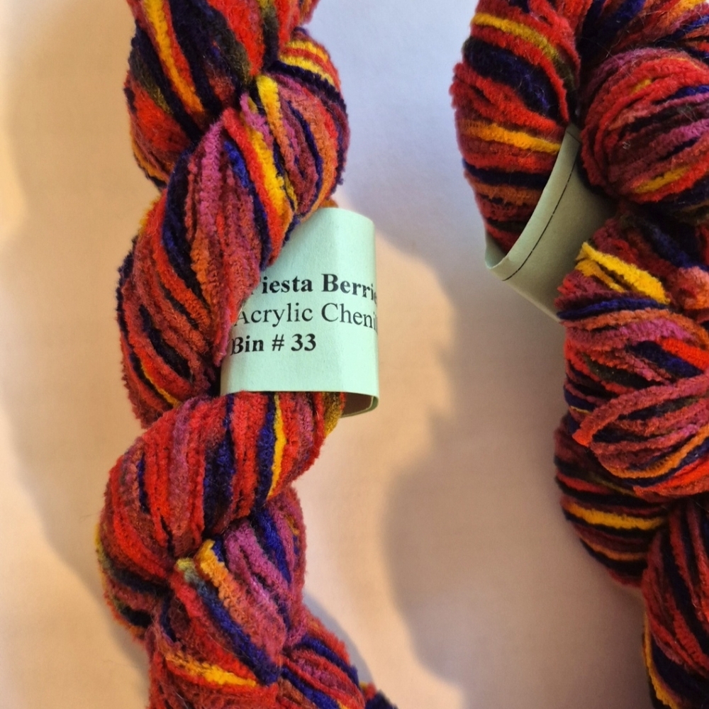 Chenille Yarn-Fiesta Berry  by Frankfort Ave Fibers - Picture 4 of 5